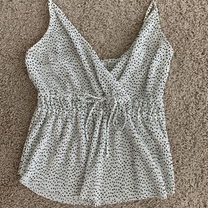 Black & white polka dot empire tank, sz. s